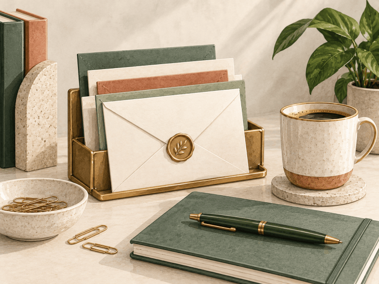Watercolor email and communications workspace